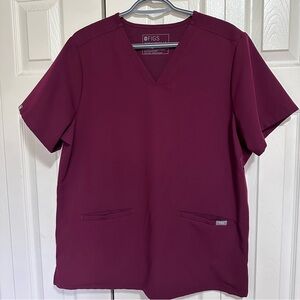 Figs Burgundy Scrub Top